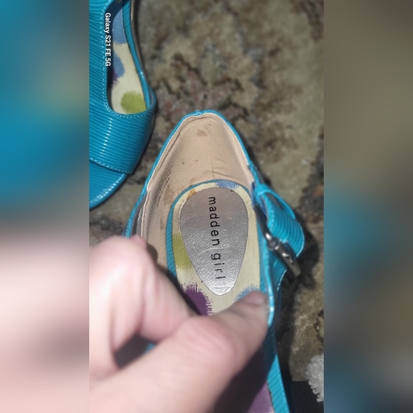 Madden Girl Dwindle "Tourqouise Patent" Open Toe Pump SZ. 7.5 - Picture 7 of 15